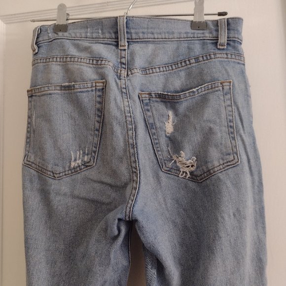 Reformation Distressed Straight Leg, High Waist Denim Jean - Size 27P - Picture 8 of 8